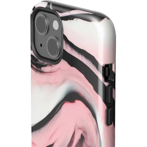Pink Marble Ink iPhone 15 Impact Case